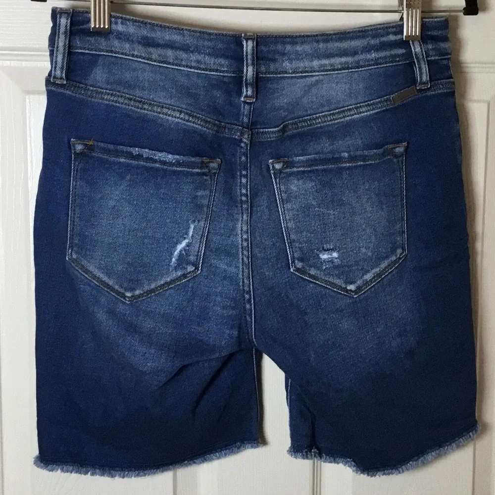 KanCan Blue Jean Distressed Button-Fly Raw Hem Shorts - Size M